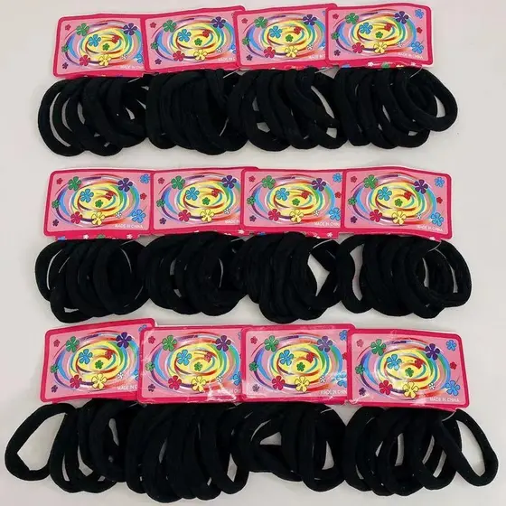 KiT 72 Elástico Rabico Para Cabelo Tipo Pacote - 1 PACOTE