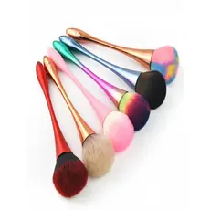 Pincel Largo Ouro Rosa para Base Pó Blush Ferramenta de Maquiagem Profissional Muito Macio