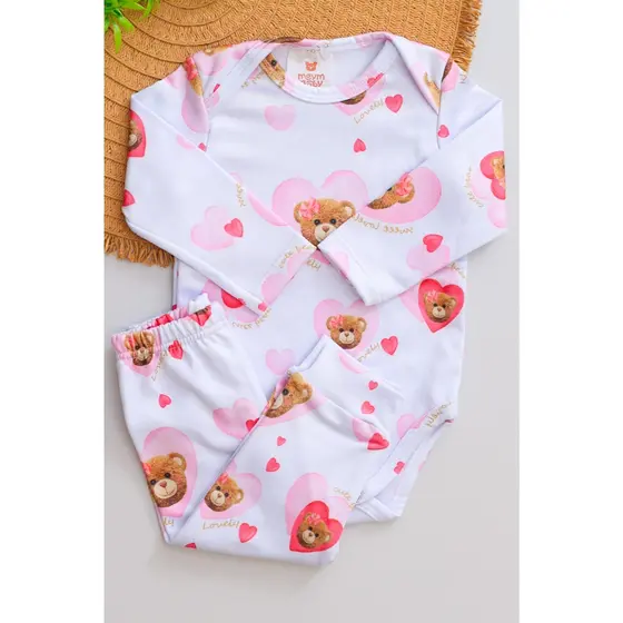 Conjunto Termico Bebê Pagão Longo Urso Sweet Lovely