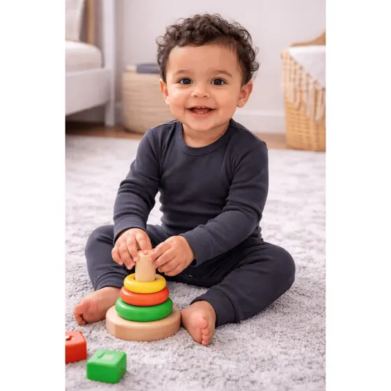 Conjunto Body Bebê Pagão Canelado Longo Preto