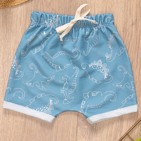 Bermuda Infantil Saruel Dinossauro Azul