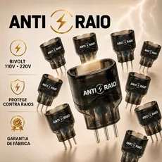 KIT Protetor Contra Raios Dps Tomada Anti Queda Surtos de Energia Embrastec 10a Bivolt 110/220v