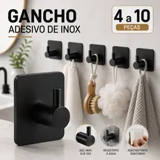 Kit Gancho de Aço Inox Gancho Adesivo para Roupas, Gancho para toalhas, Gancho de cozinha Banheiro