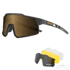 Óculos Kapvoe Para Ciclismo / Esporte Polarizado Dourado com Uv400 Mtb Speed