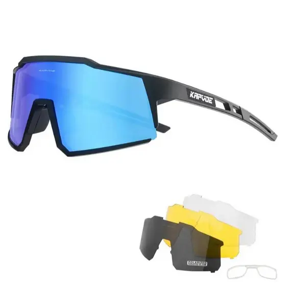 Óculos Kapvoe Para Ciclismo / Esporte Polarizado Azul com Uv400 Mtb Speed
