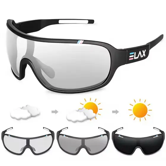 Óculos Elax Fotocromático Ciclismo Corrida Esporte proteção UV400 EXP1