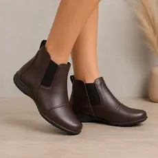 Botinha Cano Curto Bota Feminina Com Elástico - Super Desconto