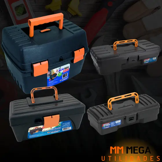 Kit 2/3/4 Variações de Maletas Caixas Plástica Ferramentas Organizadora Eletricistas Grande Durável