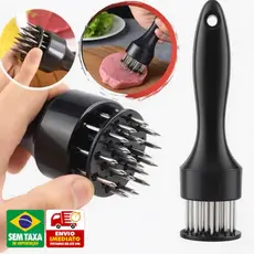 Amaciador de carne aço inox com furador batedor manual profissional para bife frango cozinha