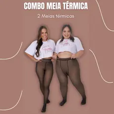Kit 2 Meias Térmicas Femininas Peluciadas Inverno Conforto Aconchegante Quente