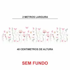 Adesivo de Parede em Recorte sem fundo flores supensas jardim Tulipa 200x48cm - Algidecor