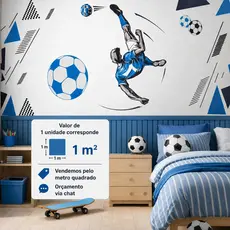 Papel de parede futebol bola com fundo - Valor pelo metro quadrado - Algidecor
