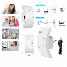 Repetidor de Sinal Wi-Fi 2 em 1: Modo AP e Repetidor com Instalação 300mbps Turbo WPS P.HQ