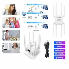 Roteador Repetidor Wi-Fi 2.4GHz 300MBPS Alta Velocidade Modo AP Amplificador de Sinal P.HQ