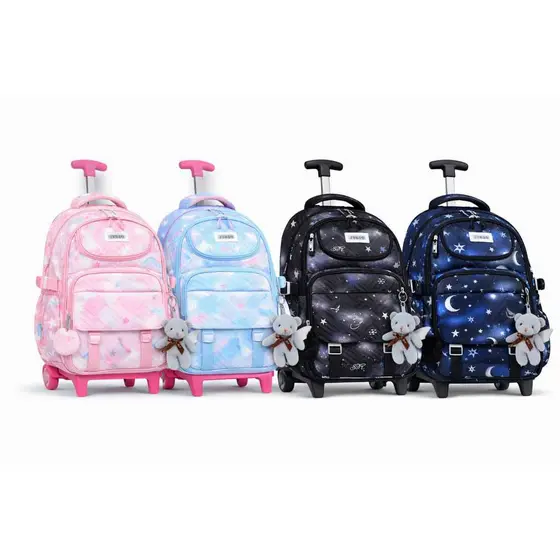 Mochila de Rodinha Feminina Juvenil com tipo porta que abre 180° Grande Confortavel e Impermeavel