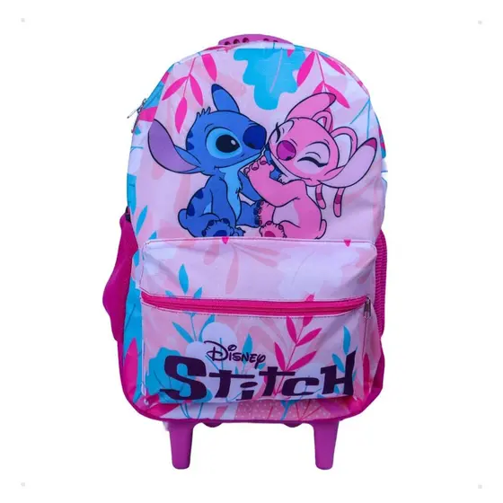 Mochila Feminina com Rodinha Impermeável Stitch Modelo 2 Volta as Aulas