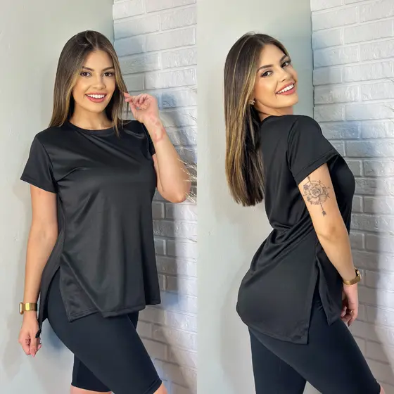 2 Blusas Feminina Academia Dry Fit Camisa Caminhada Musculação Treino camiseta tapa bum bum