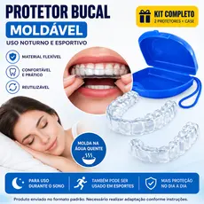 Kit 2 Moldeira Protetor Bucal Ranger Dos Dentes bruxismo + Estojo