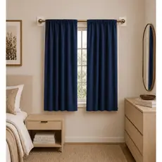 Cortina 2,40 x 1,50m Versatil para Janela de Quarto/Sala/ Escritorio - em Micropercal com Passante s/ilhos