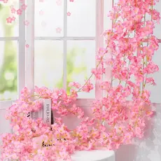 Corrente De Cerejeira Artificial 180cm Flores Decoração Decorativa Planta Artificial Trepadeira