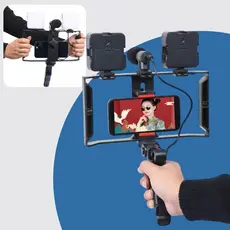 Estabilizador Vídeo Making Gaiola com Tripé para Celular e Câmera Profissional