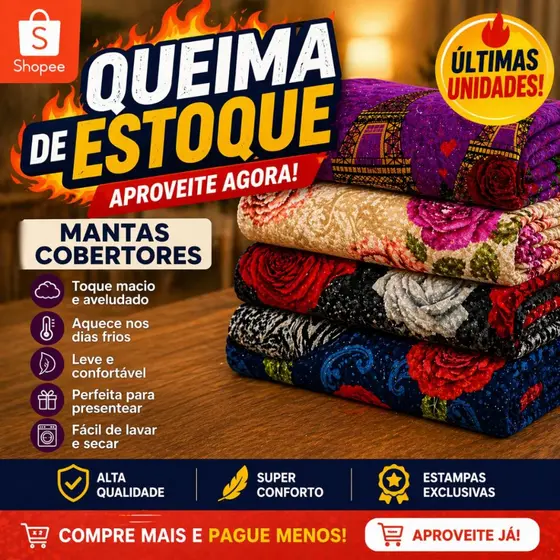 Cobertor Manta Microfibra Macia Estampas 2,00X1,80 Cama Casal Decorativa Estampas Sortidas