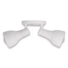 Luminária Spot Direcionável Branco Articulado Duplo 2 Lâmpada Led E27 Bivolt Parede Teto Gesso Forro