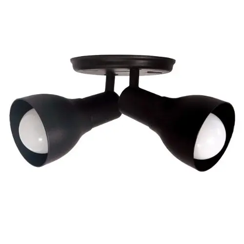 Luminária Spot Duplo Direcionável Articulado  2 Lâmpada Led E27 Beiral Quarto Sala Bivolt Parede Teto Gesso Forro