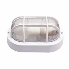 Luminária De Parede Arandela Tartaruga Externa Com Grade Soq E27 Policarbonato Branco Jardim Garagem balizador