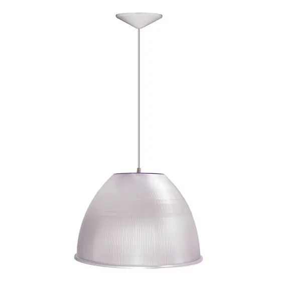 Luminária Prismática Para Galpão Pavilhão Industrial 16 Pol 40cm Cabo 1,10M