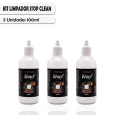 Kit 3 Limpadores Stop Clean Quadro Branco Lousa 100ml Removedor Tinta Permanente Cola Multiuso Ação Forte Escolar Kit 3