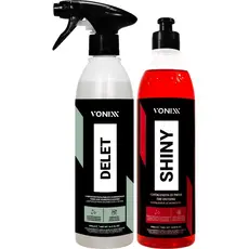kit limpa pneu Delet Vonixx + Shiny 500ml Pretinho