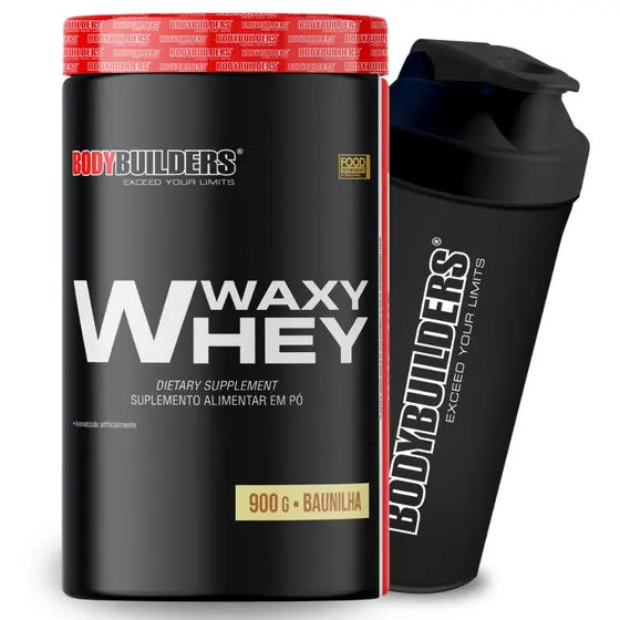 Kit Whey Protein Waxy Whey 900g + Coqueteleira - Para Aumento de Massa Muscular - Bodybuilders