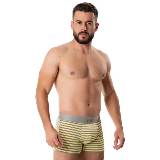 Kit 4 Cuecas Boxer Masculinas Listradas de Algodão com Poliéster - Conforto Premium