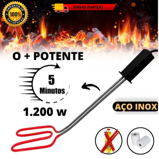 Acendedor De Churrasqueira E Lareira Elétrico 1.200w Oferta