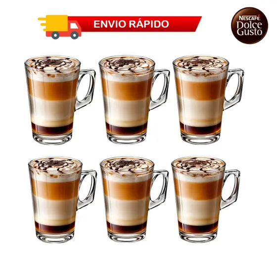 Jogo 3 ou 6 Peças Canecas Capuccino Nespresso Em Vidro Coffee 185ml Chocolate Café Nespresso Taça