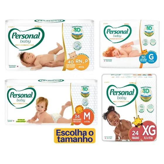 Fralda Descartável Personal Baby Premium Protection | RN - P | M | G | XG