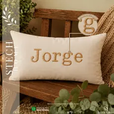 ALMOFADA PERSONALIZADA COM NOME 40x25 | BORDADA | COM ZIPER | DECORAÇÃO l VÁRIAS CORES HOME DECOR