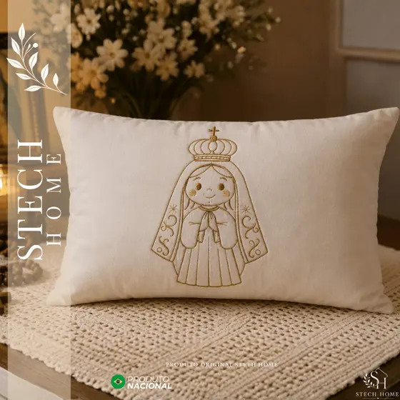 ALMOFADINHA DECORATIVA CHEIA COM REFIL E ZIPER FÉ RELIGIOSA CRISTÃ CATOLICA