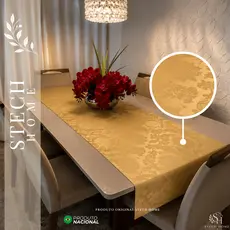 CAMINHO DE MESA l TRILHO JACQUARD JACAR l 2,70 x 0,40 l LUXO ALTA QUALIDADE l COZINHA SALA DE JANTAR l