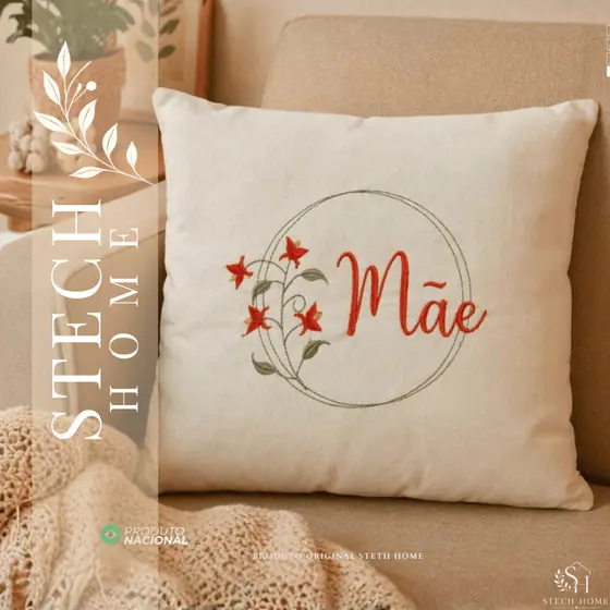 Almofada decorativa presentear mãe personalizada Bordado Premium Dia das mães