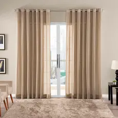 Cortina gaze Linho Voil Rustico 6,00 X 2,70 gase varão simples Para janela de Sala Quarto
