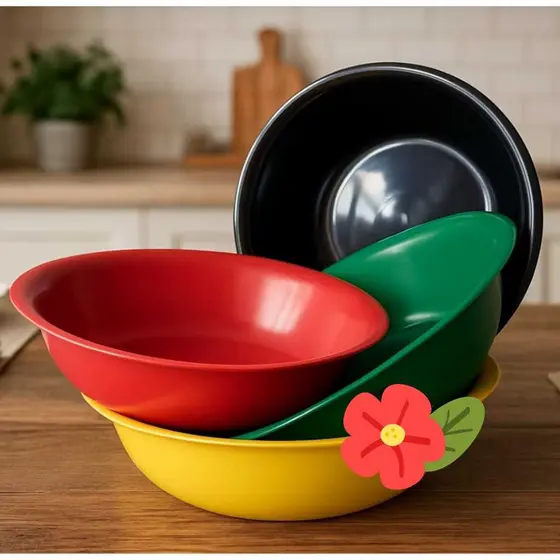 Tigela Fundo Bacia 1.000ml; Kit 3,5,10,15 ou 25 und.(Plástico). Prato/Escola/Festa/Infantil/Cozinha.