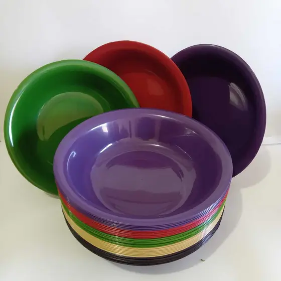 Prato Tigela Fundo Bacia 1.000ml; Kit 4,6,12,16 ou 24 Itens(Plástico). Escola/Festas/Infantil/Cozinha.