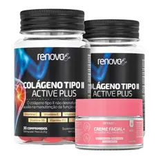 2 Colágenos Tipo 2 + Creme Facial Resveratrol - Renova Be