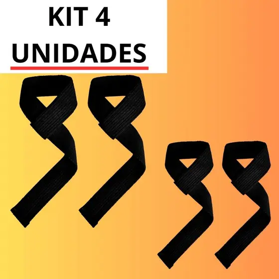 Kit 4 UNIDADES Tala Straps Profissional 100% Algodão Crossfit Musculação Alta Resistência.