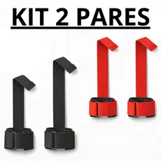KIT Straps com Munhequeira Profissional Academia CrossFit Musculação | Escolha 1 ou 2 Pares