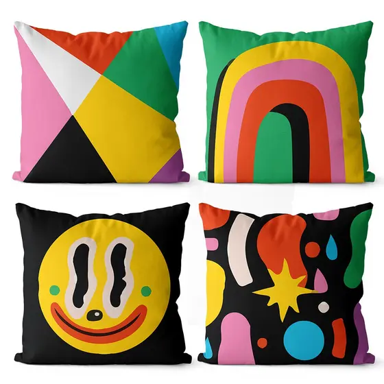Kit 4 capas de almofadas decorativas 45x45  - moderna 041