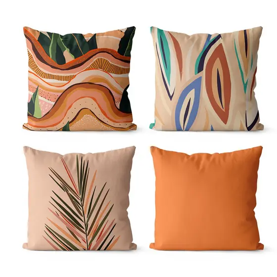 Kit 4 Capas De Almofadas Decorativas Tons Terroso 45x45