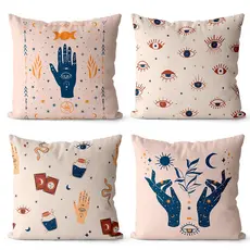 Kit 4 Capas De Almofadas Decorativas Místico 45x45